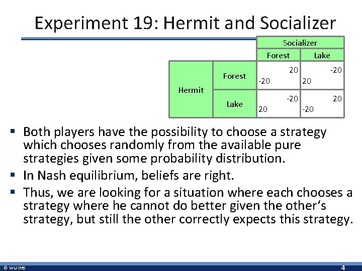 Experiment 19: Hermit and Socializer Forest Lake Forest Hermit Lake -20 20 20 -20