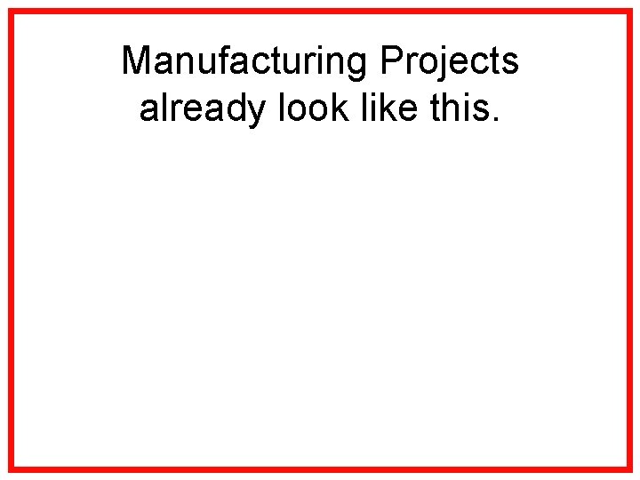 Manufacturing Projects already look like this. 