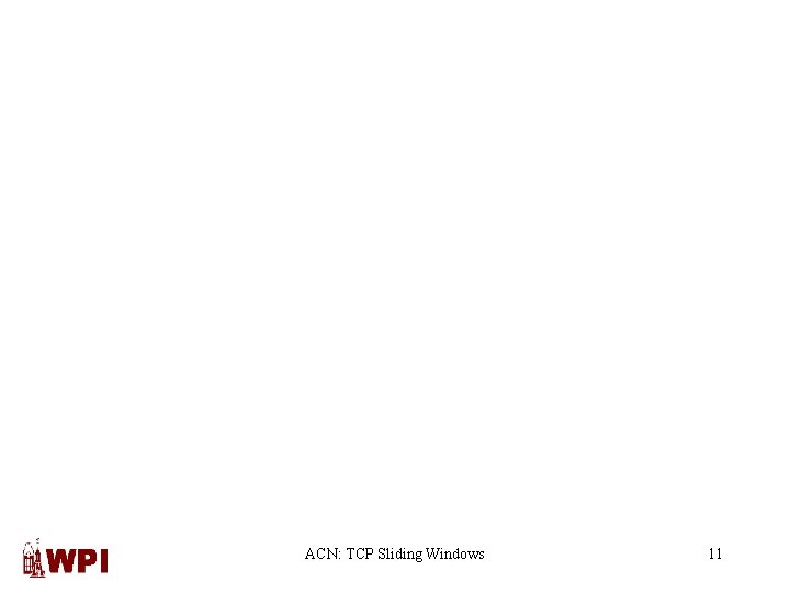 ACN: TCP Sliding Windows 11 