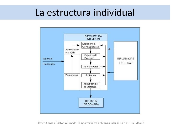 La estructura individual Javier Alonso e Ildefonso Grande. Comportamiento del consumidor 7ª Edición. Esic