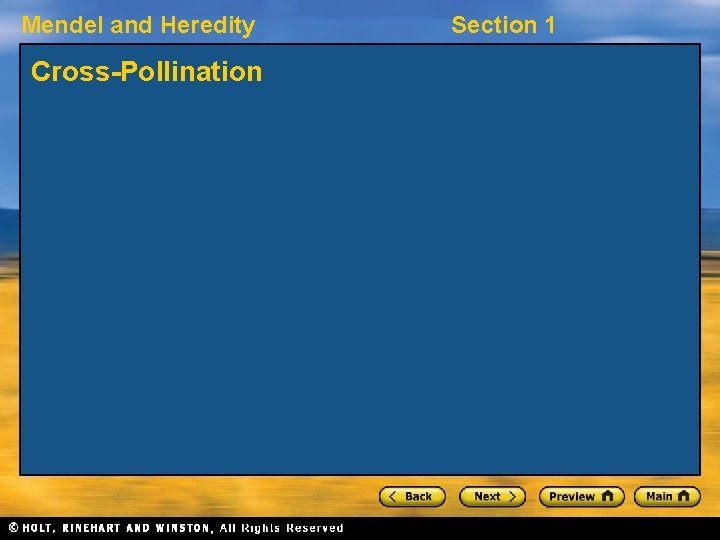 Mendel and Heredity Cross-Pollination Section 1 