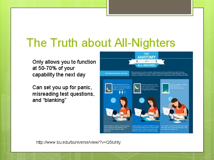 The Truth about All-Nighters Only allows you to function at 50 -70% of your