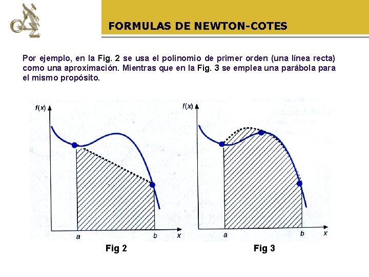 FORMULAS DE NEWTON-COTES Por ejemplo, en la Fig. 2 se usa el polinomio de