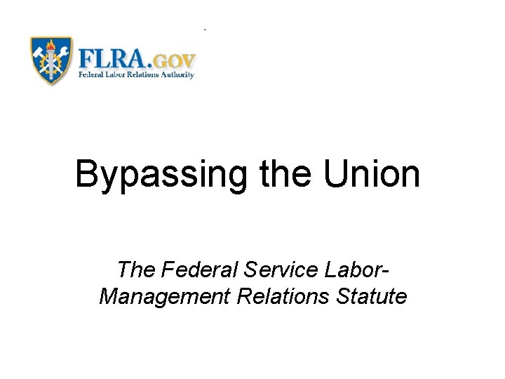 Bypassing the Union The Federal Service Labor. Management Relations Statute 