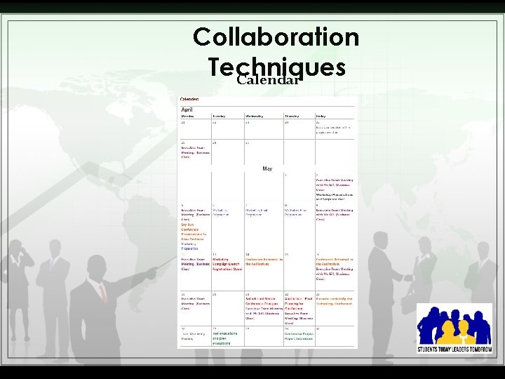 Collaboration Techniques Calendar 