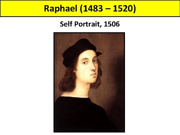 Raphael (1483 – 1520) Self Portrait, 1506 