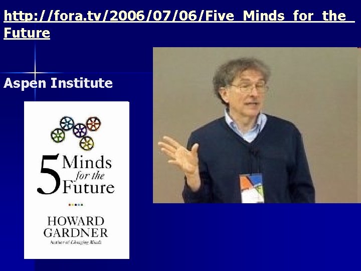 http: //fora. tv/2006/07/06/Five_Minds_for_the_ Future Aspen Institute 