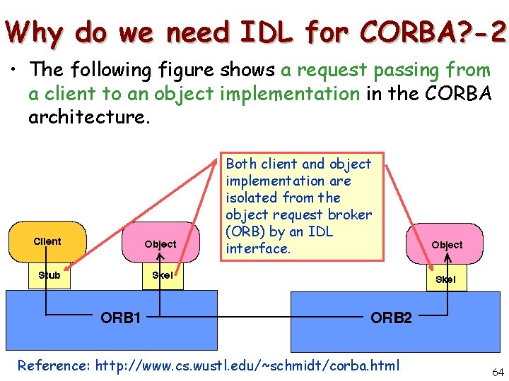 Why do we need IDL for CORBA? -2 • The following figure shows a