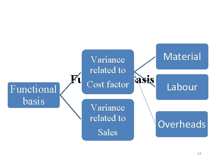 Variance related to Functional basis Functional Basis Cost factor Variance related to Sales Material