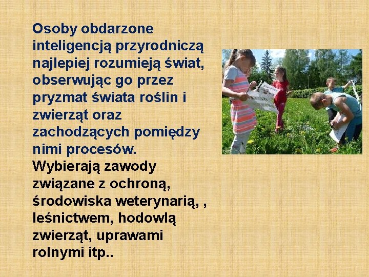 Osoby obdarzone inteligencją przyrodniczą najlepiej rozumieją świat, obserwując go przez pryzmat świata roślin i