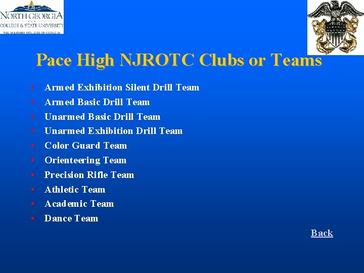 Pace High NJROTC Clubs or Teams • • • Armed Exhibition Silent Drill Team Pace High NJROTC Clubs or Teams • • • Armed Exhibition Silent Drill Team