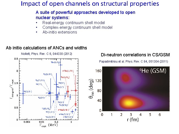 Impact of open channels on structural properties A suite of powerful approaches developed to