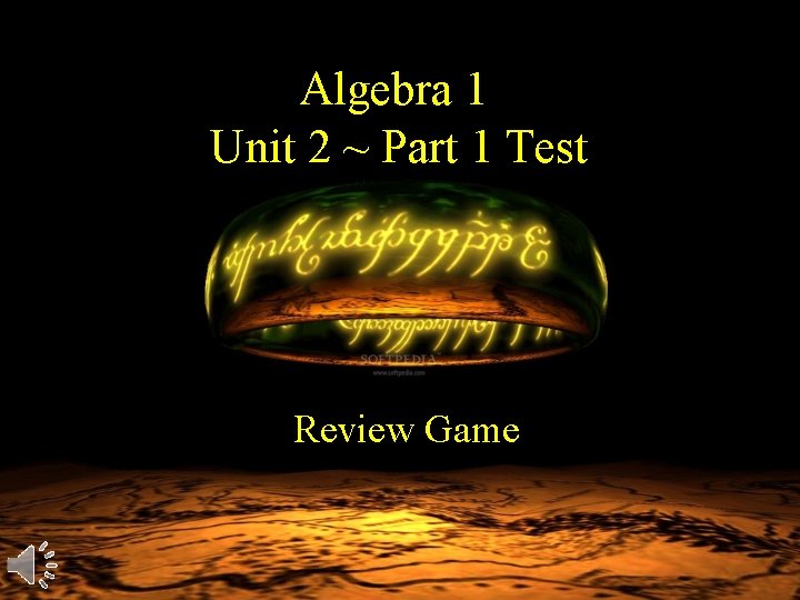 Algebra 1 Unit 2 ~ Part 1 Test Review Game 
