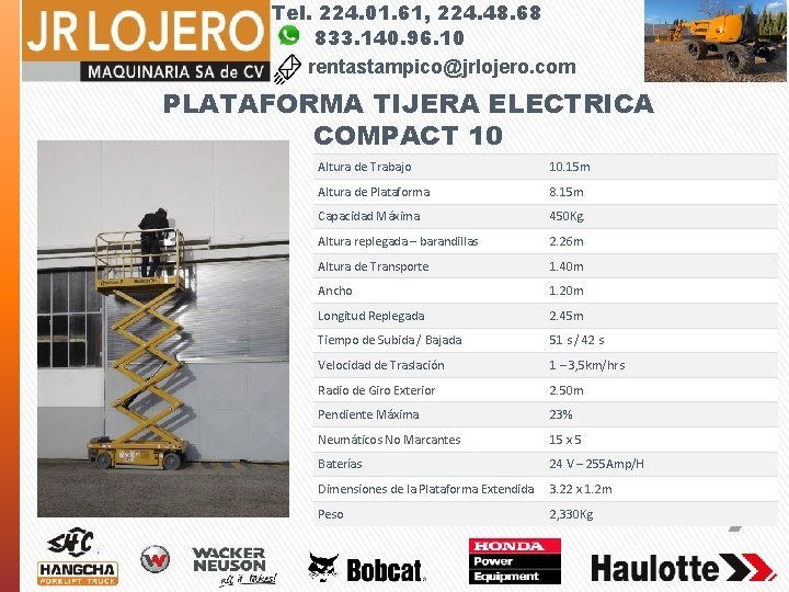 Tel. 224. 01. 61, 224. 48. 68 833. 140. 96. 10 rentastampico@jrlojero. com PLATAFORMA