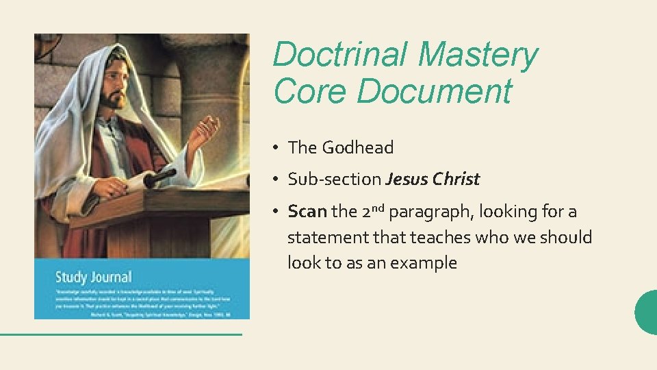 Doctrinal Mastery Core Document • The Godhead • Sub-section Jesus Christ • Scan the