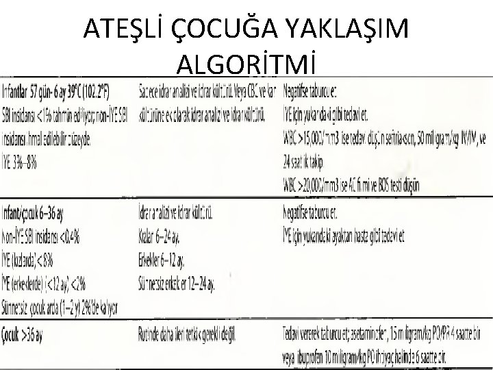 ATEŞLİ ÇOCUĞA YAKLAŞIM ALGORİTMİ 