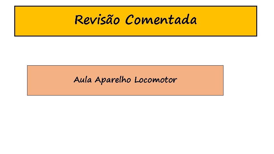 Revisão Comentada Aula Aparelho Locomotor 