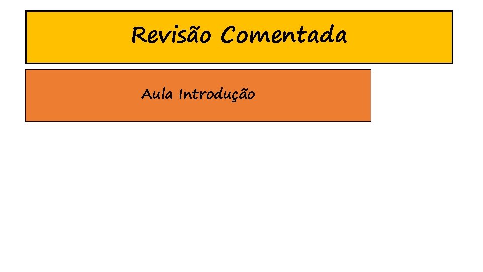 Revisão Comentada Aula Introdução 