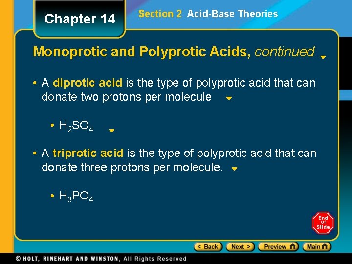 Chapter 14 Preview Lesson Starter Objectives Acids Bases