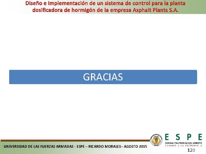 Diseño e implementación de un sistema de control para la planta dosificadora de hormigón