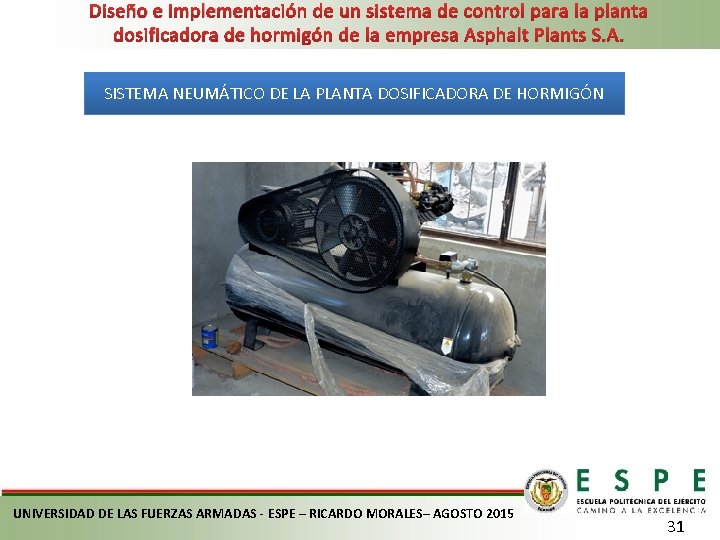 Diseño e implementación de un sistema de control para la planta dosificadora de hormigón