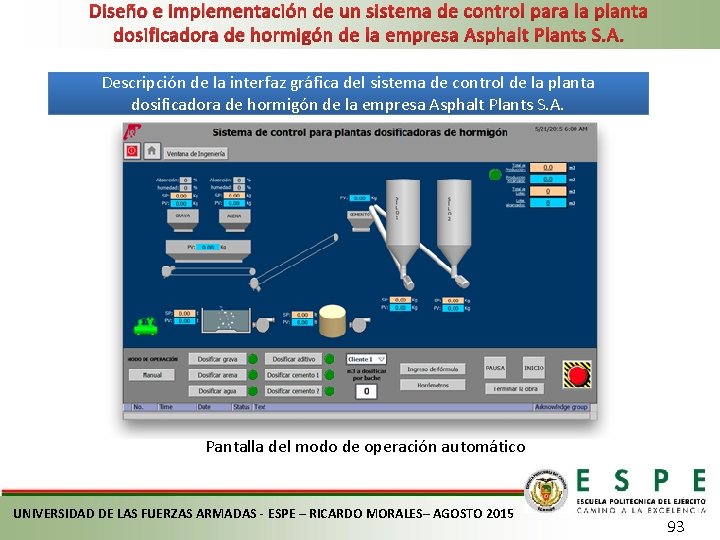 Diseño e implementación de un sistema de control para la planta dosificadora de hormigón