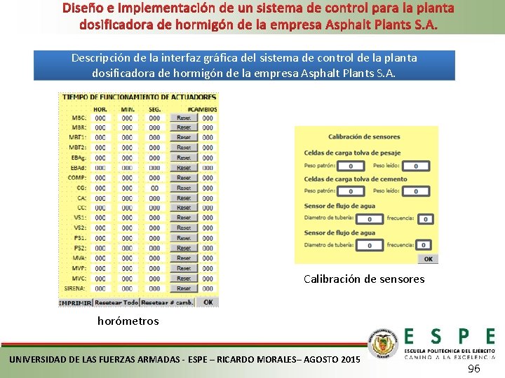 Diseño e implementación de un sistema de control para la planta dosificadora de hormigón