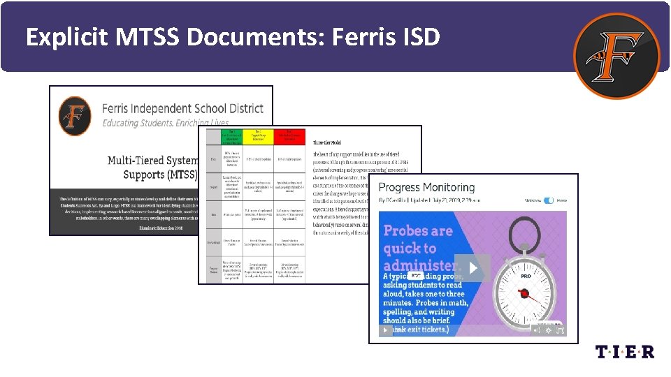 Explicit MTSS Documents: Ferris ISD 