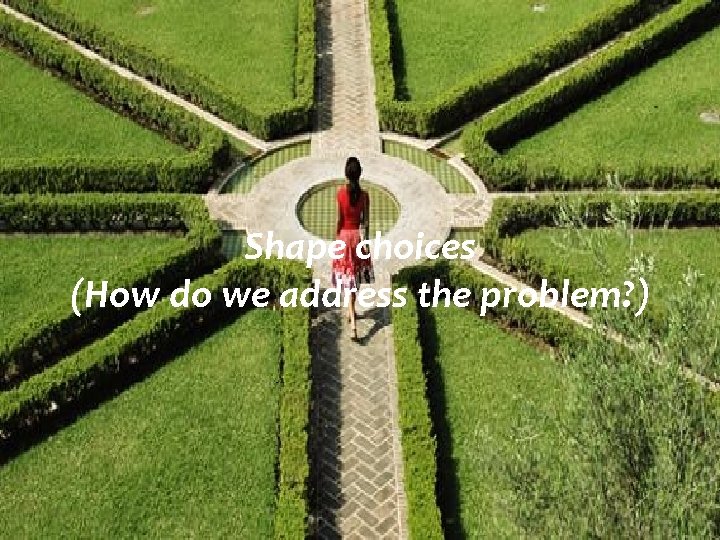 Shape choices (How do we address the problem? ) 