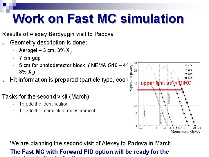Work on Fast MC simulation Results of Alexey Berdyugin visit to Padova. o Geometry