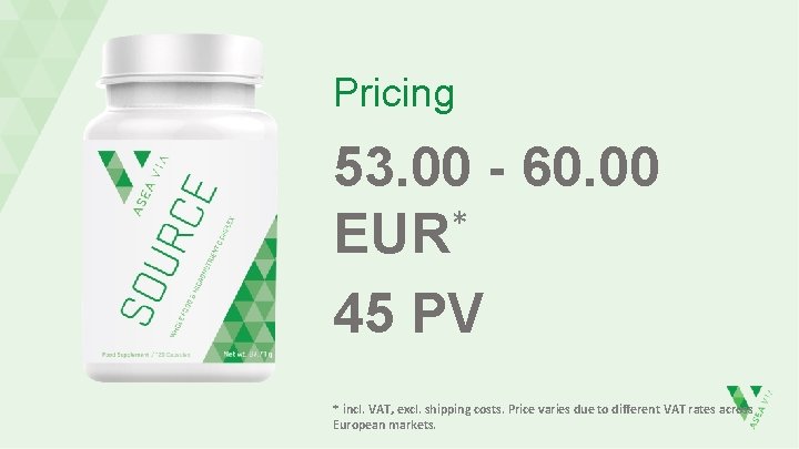 Pricing 53. 00 - 60. 00 EUR* 45 PV * incl. VAT, excl. shipping