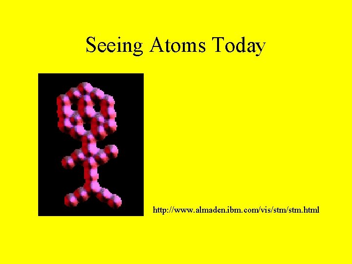 Seeing Atoms Today http: //www. almaden. ibm. com/vis/stm. html 