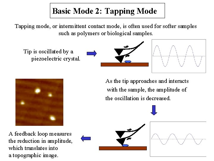 Basic Mode 2: Tapping Mode Tapping mode, or intermittent contact mode, is often used