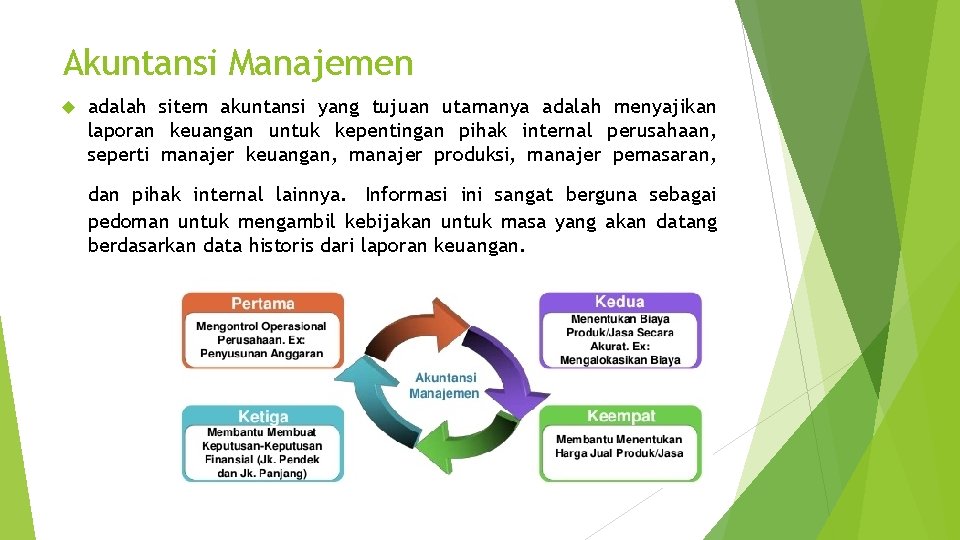 Akuntansi Manajemen adalah sitem akuntansi yang tujuan utamanya adalah menyajikan laporan keuangan untuk kepentingan