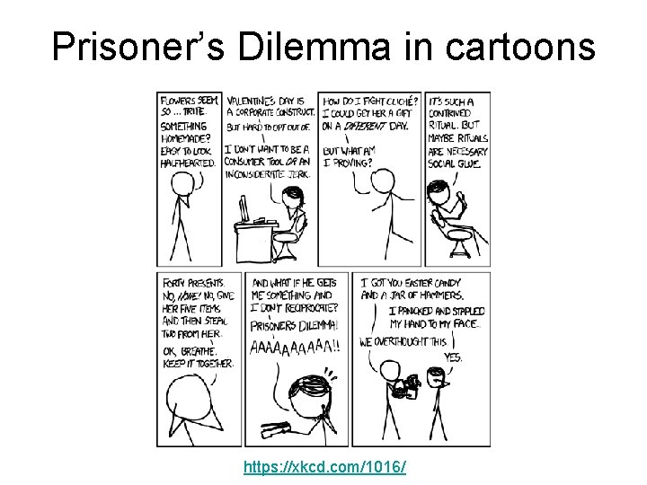 Prisoner’s Dilemma in cartoons https: //xkcd. com/1016/ 