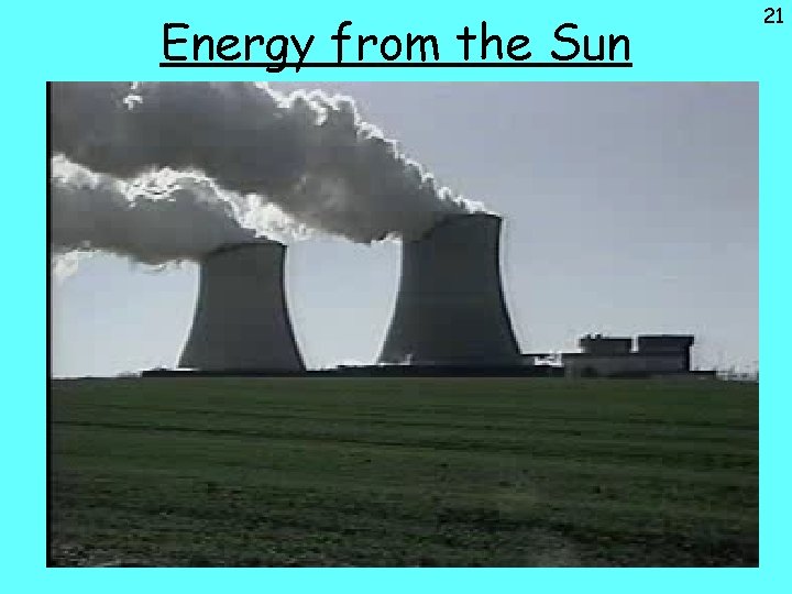 Energy from the Sun 21 