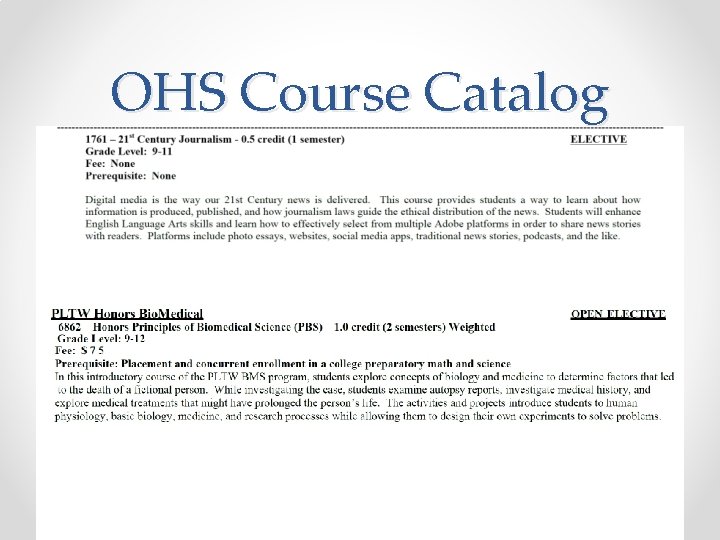 OHS Course Catalog 