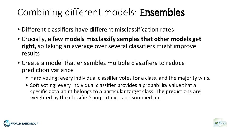 Combining different models: Ensembles • Different classifiers have different misclassification rates • Crucially, a