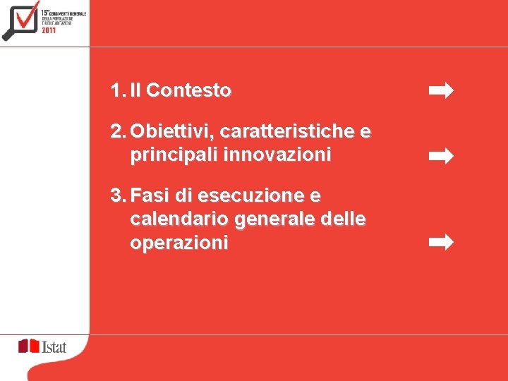 1. Il Contesto 2. Obiettivi, caratteristiche e principali innovazioni 3. Fasi di esecuzione e