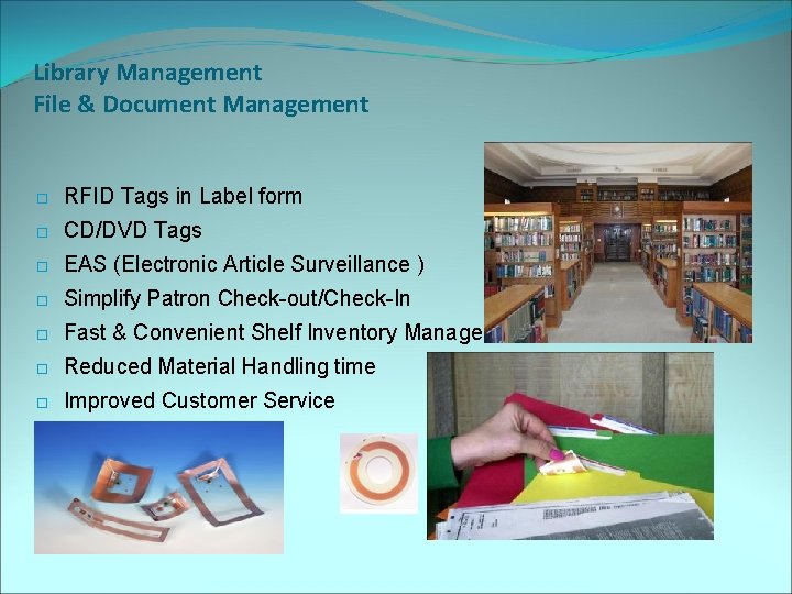 Library Management File & Document Management RFID Tags in Label form CD/DVD Tags EAS