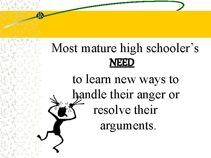 Most mature high schooler’s NEED to learn new ways to handle their anger or