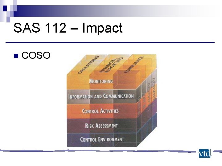 SAS 112 – Impact n COSO 