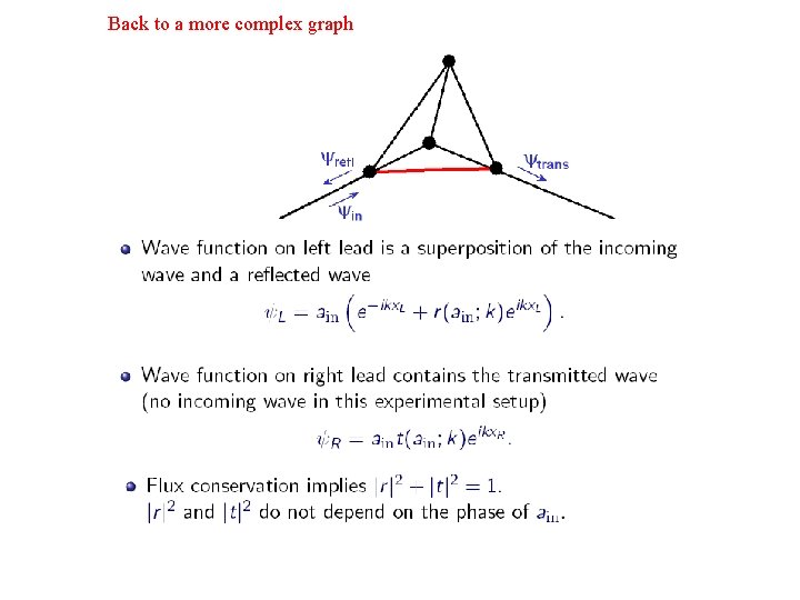 Back to a more complex graph Back to a more complex graph
