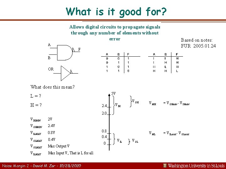 What is it good for? Allows digital circuits to propagate signals through any number