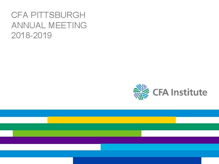 CFA PITTSBURGH ANNUAL MEETING 2018 -2019 