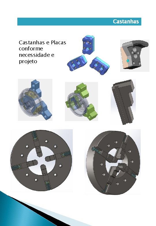 Castanhas e Placas conforme necessidade e projeto 