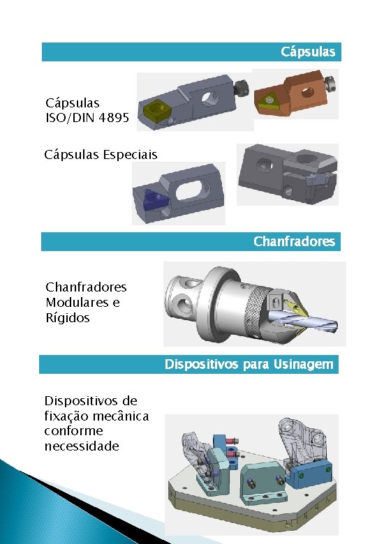 Cápsulas ISO/DIN 4895 Cápsulas Especiais Chanfradores Modulares e Rígidos Dispositivos para Usinagem Dispositivos de