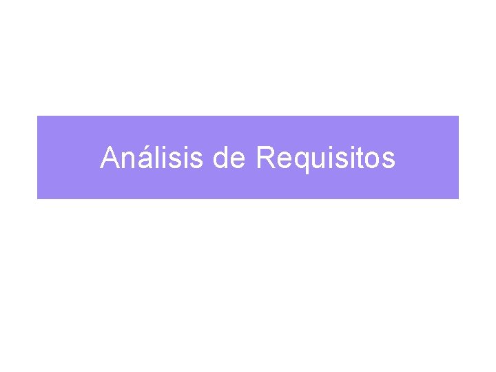 Análisis de Requisitos 