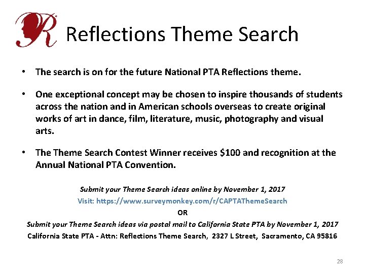 Reflections Theme Search • The search is on for the future National PTA Reflections
