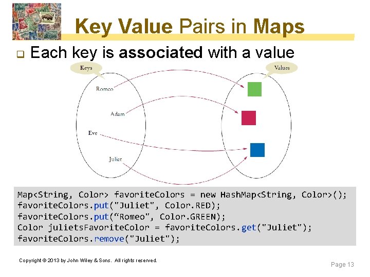 Key Value Pairs in Maps q Each key is associated with a value Map<String, Key Value Pairs in Maps q Each key is associated with a value Map<String,